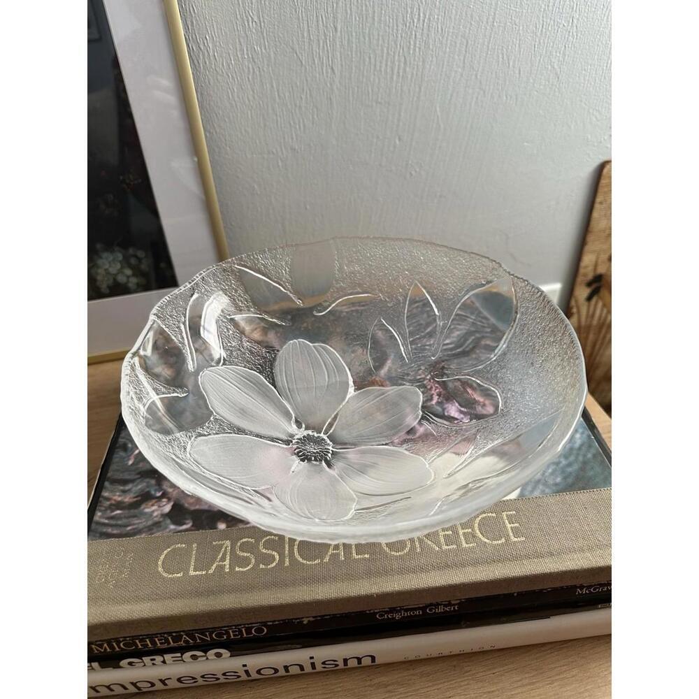 ISAK Mats Jonasson Lead Crystal Bowl 6.5" Maleras Sweden Scandinavian Art Glass